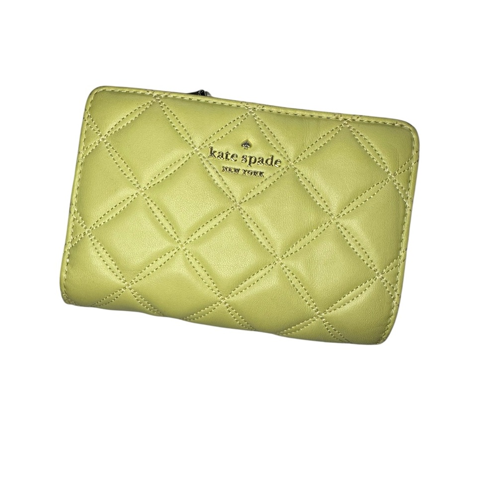 Kate Spade Natalia Medium Compact Bifold Wallet in Frosty Lime